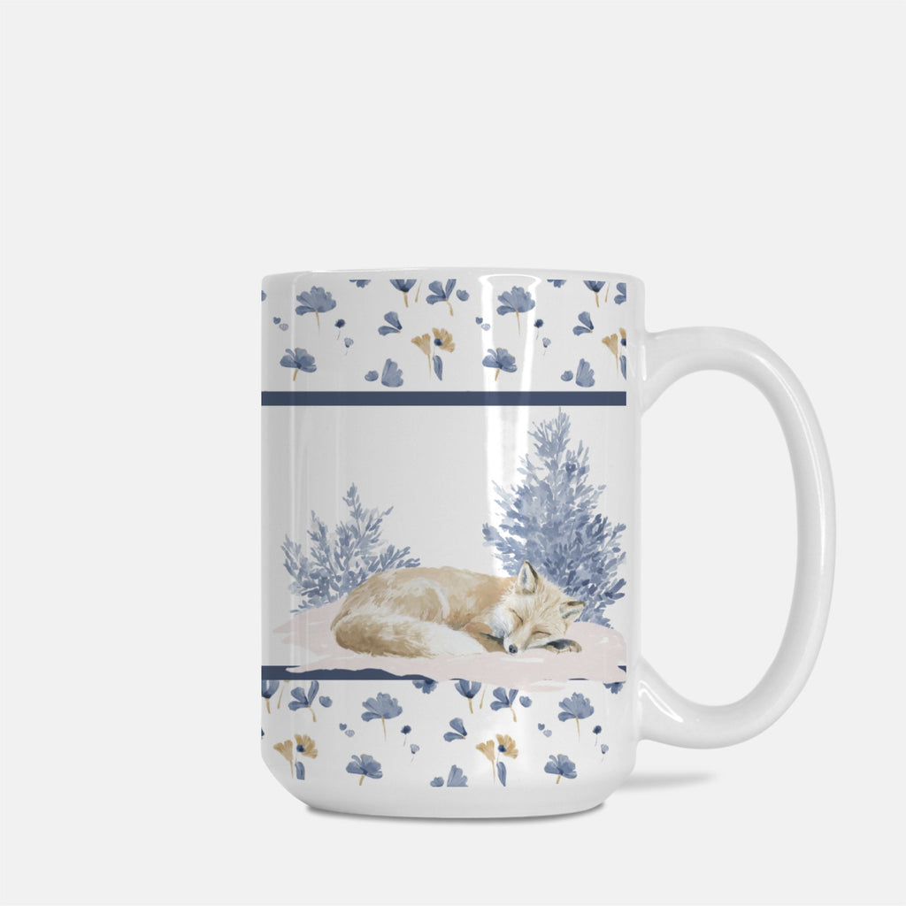 Mug with a fox design on a white background