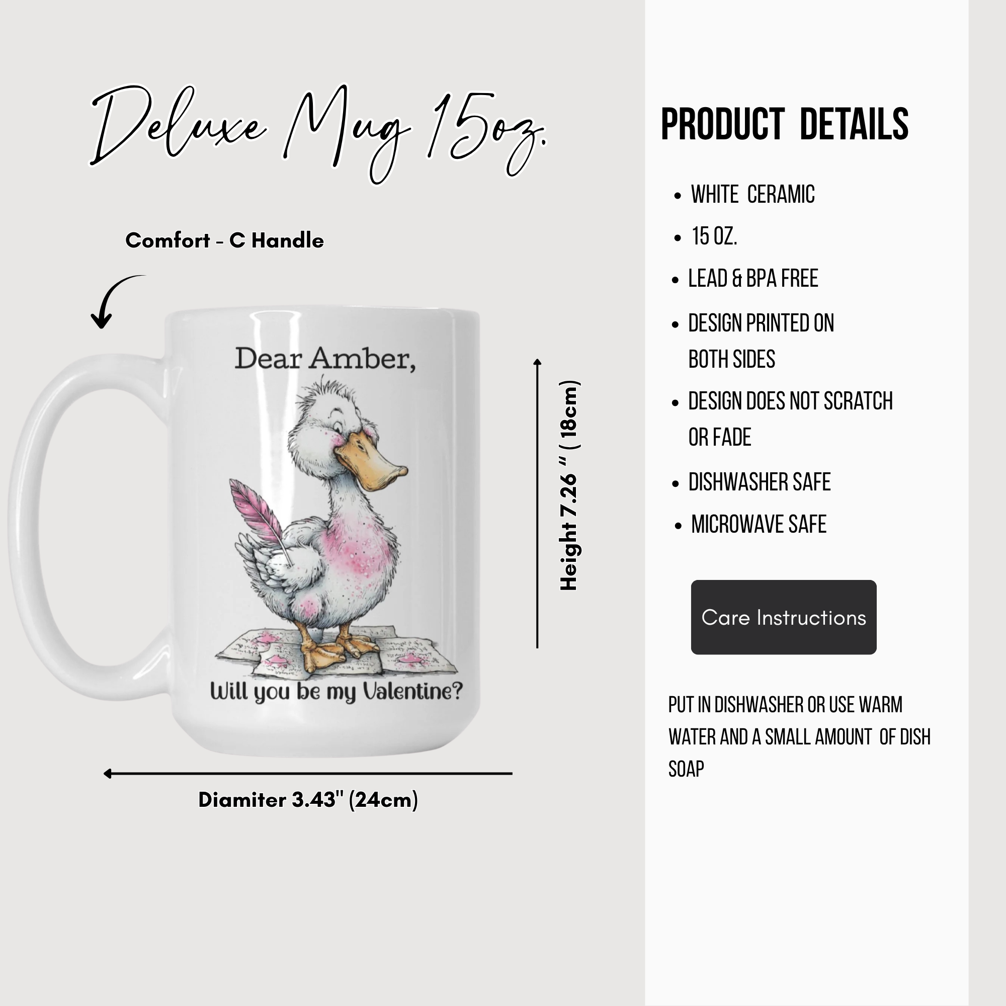 Custom Goose Be My Valentine Mug Deluxe 15oz.