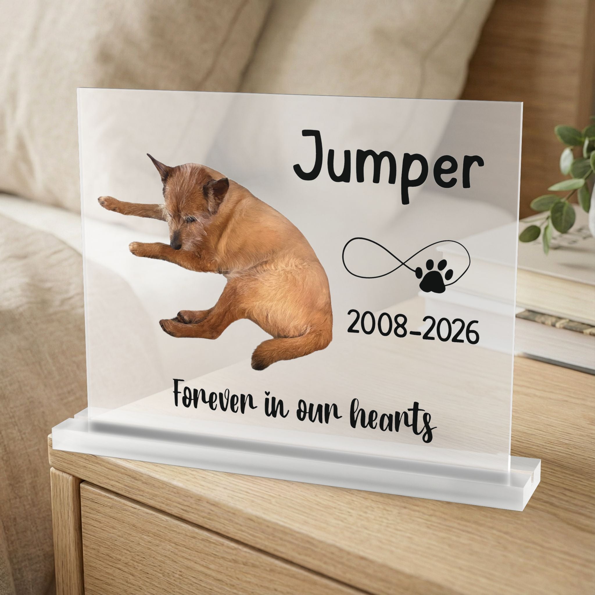 Custom Photo Pet Memorial Sign | Personalized Cat or Dog Loss Gift