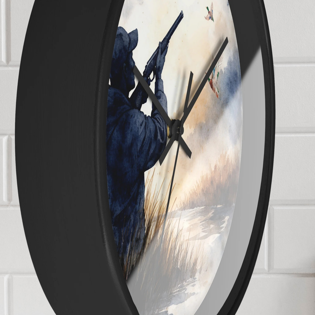 Duck Hunter Wall Clock | Watercolor Marsh Hunting Decor