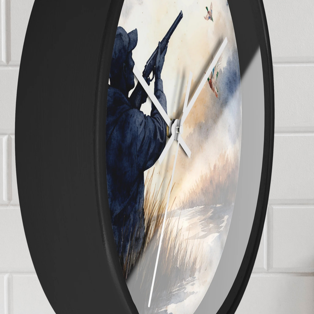Duck Hunter Wall Clock | Watercolor Marsh Hunting Decor