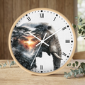 Elephant Sunrise Wall Clock — Wildlife Silhouette Art Decor