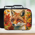  insulated lunch bag with a fox design on a white background