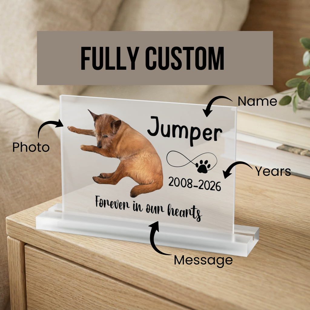 Custom Photo Pet Memorial Sign | Personalized Cat or Dog Loss Gift