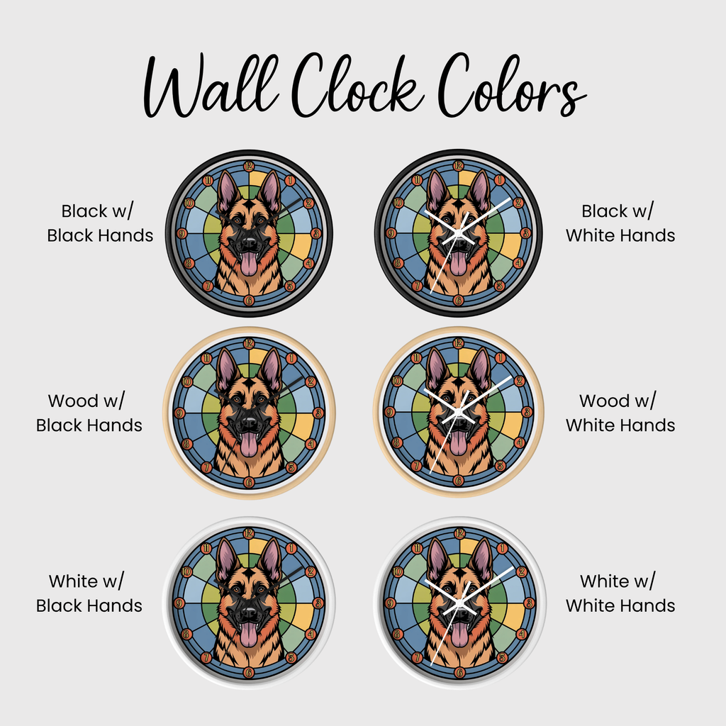 German Shepherd Colorful Wall Clock — Canine Home Decor