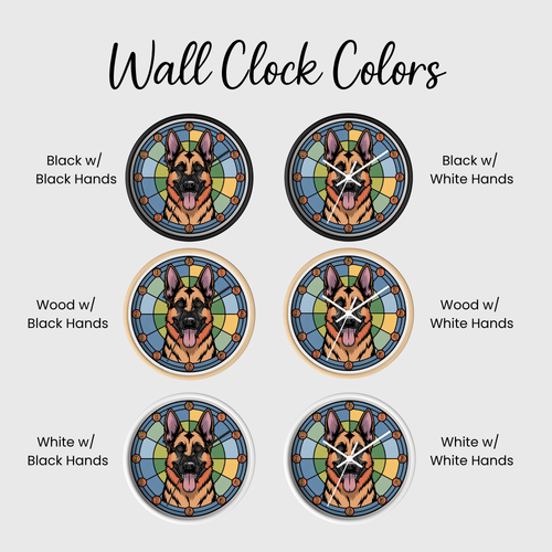 German Shepherd Colorful Wall Clock — Canine Home Decor