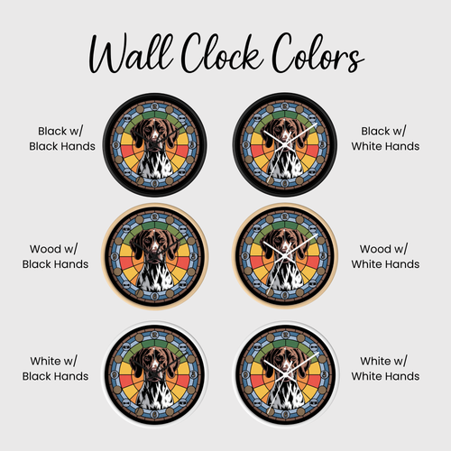 German Shorthaired Pointer Colorful Wall Clock — Dog Home Decor