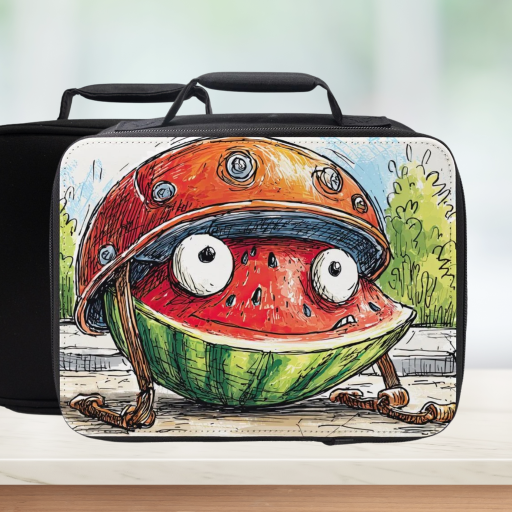  insulated lunch bag with watermelon monster design