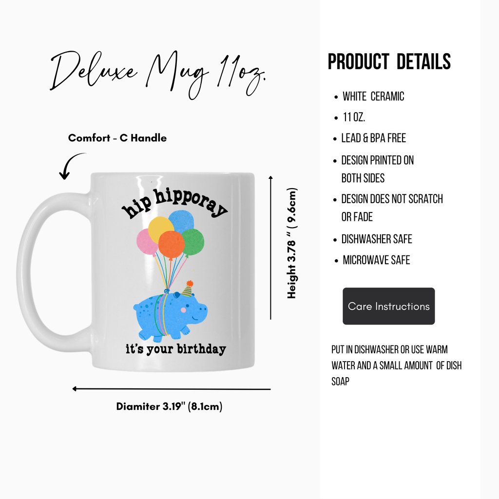 Hippo Birthday Mug 11oz. or 15oz.