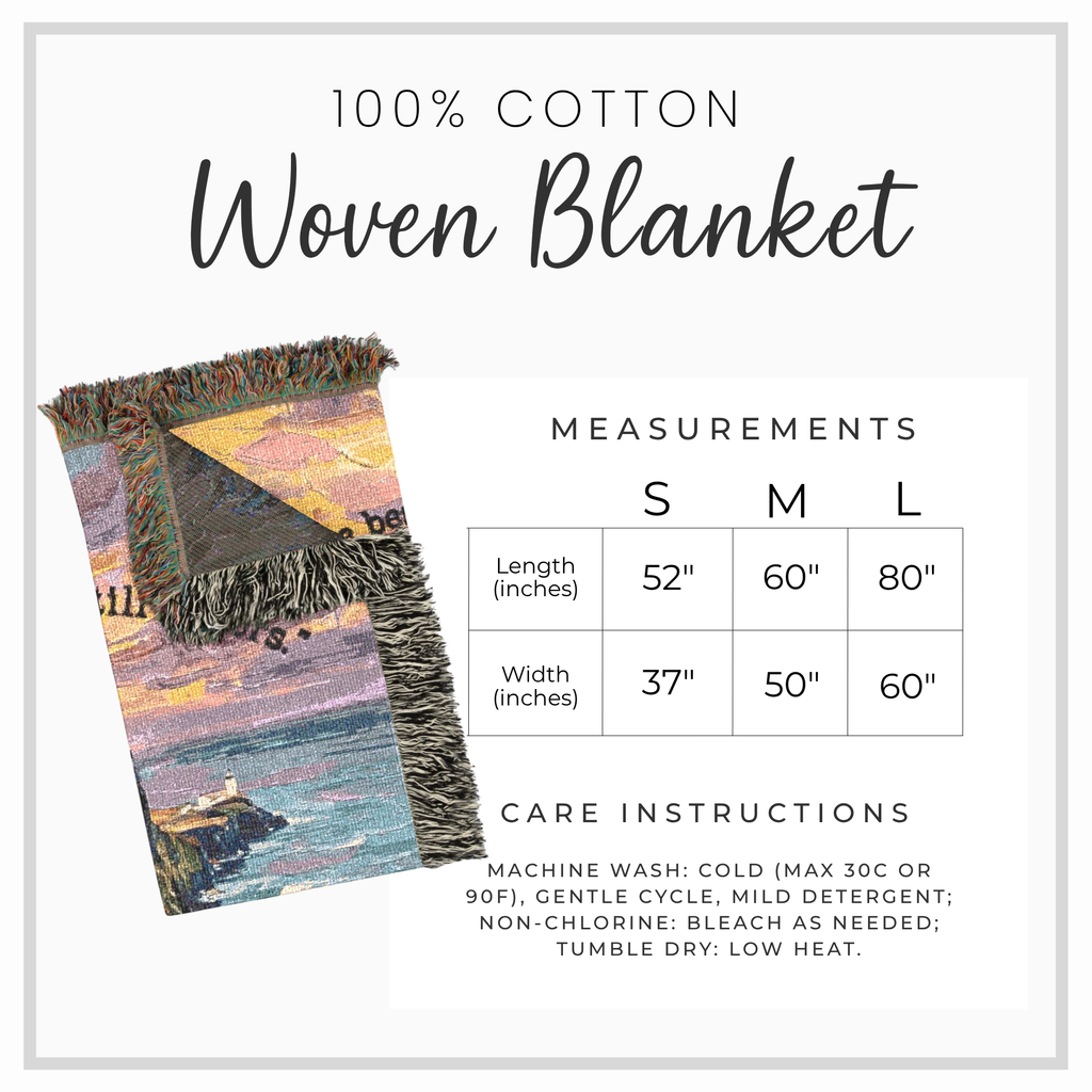 Impressionist Ocean Sunset Woven Blanket | Scripture Tapestry Throw