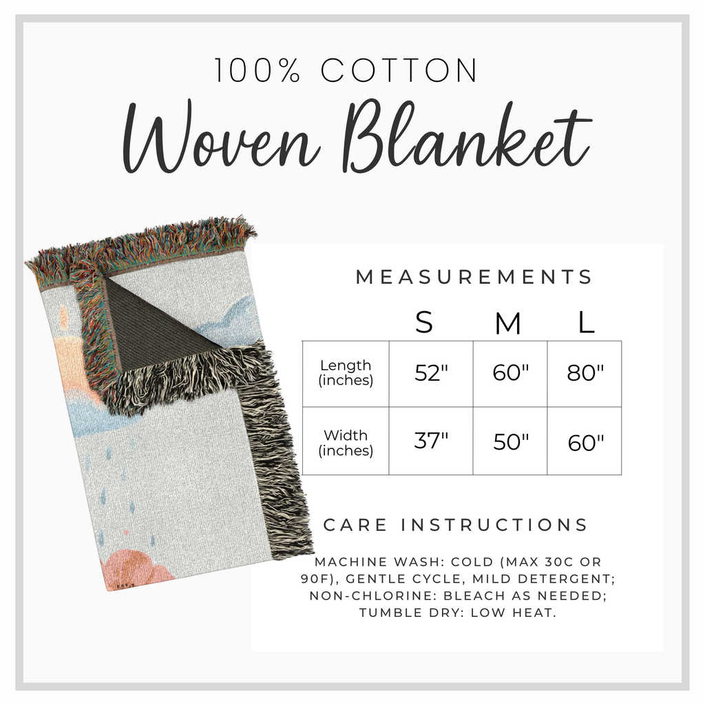 Inspirational Woven Blanket — 'Sunlight Always Follows Rain' Floral Throw Tapestry