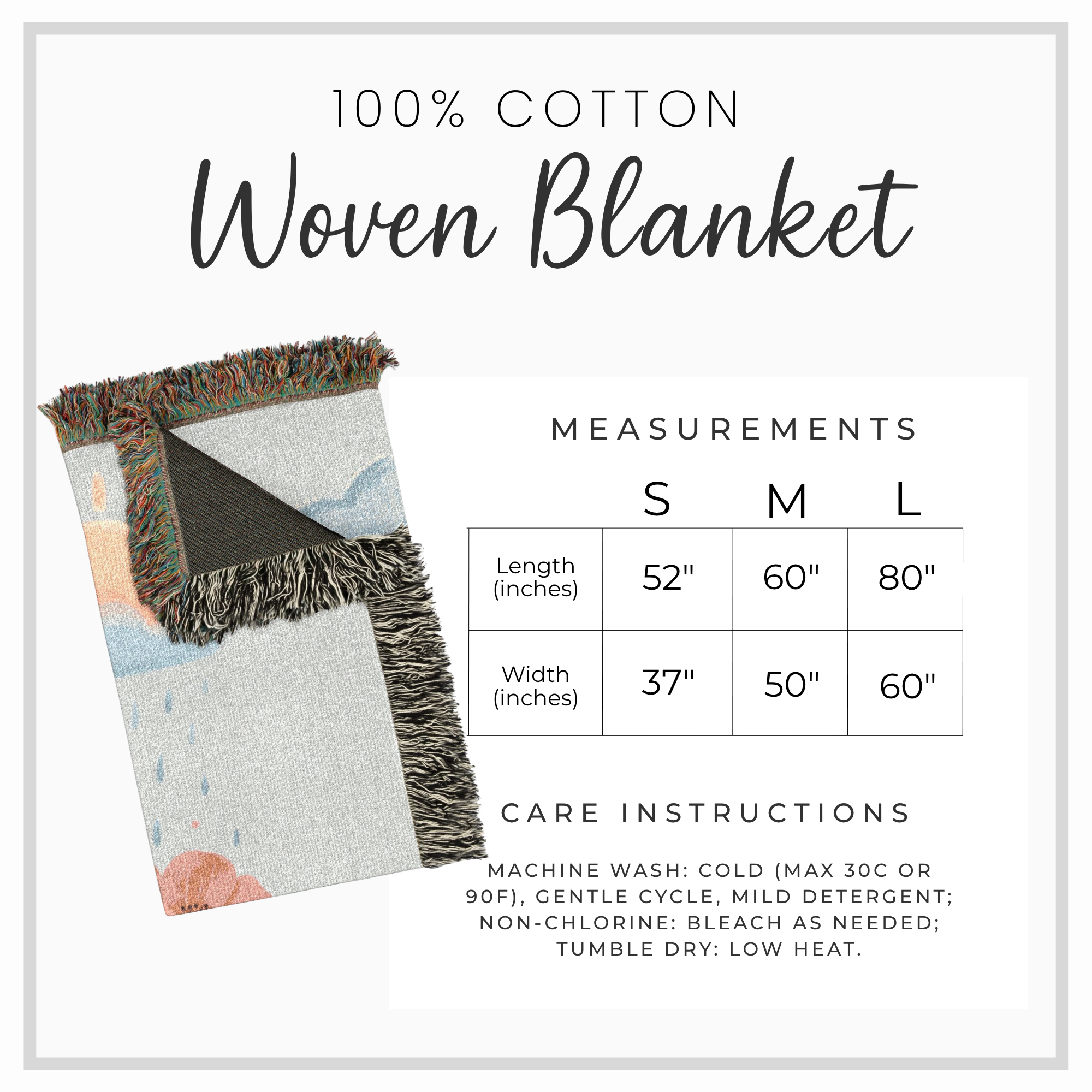 Inspirational Woven Blanket — 'Sunlight Always Follows Rain' Floral Throw Tapestry