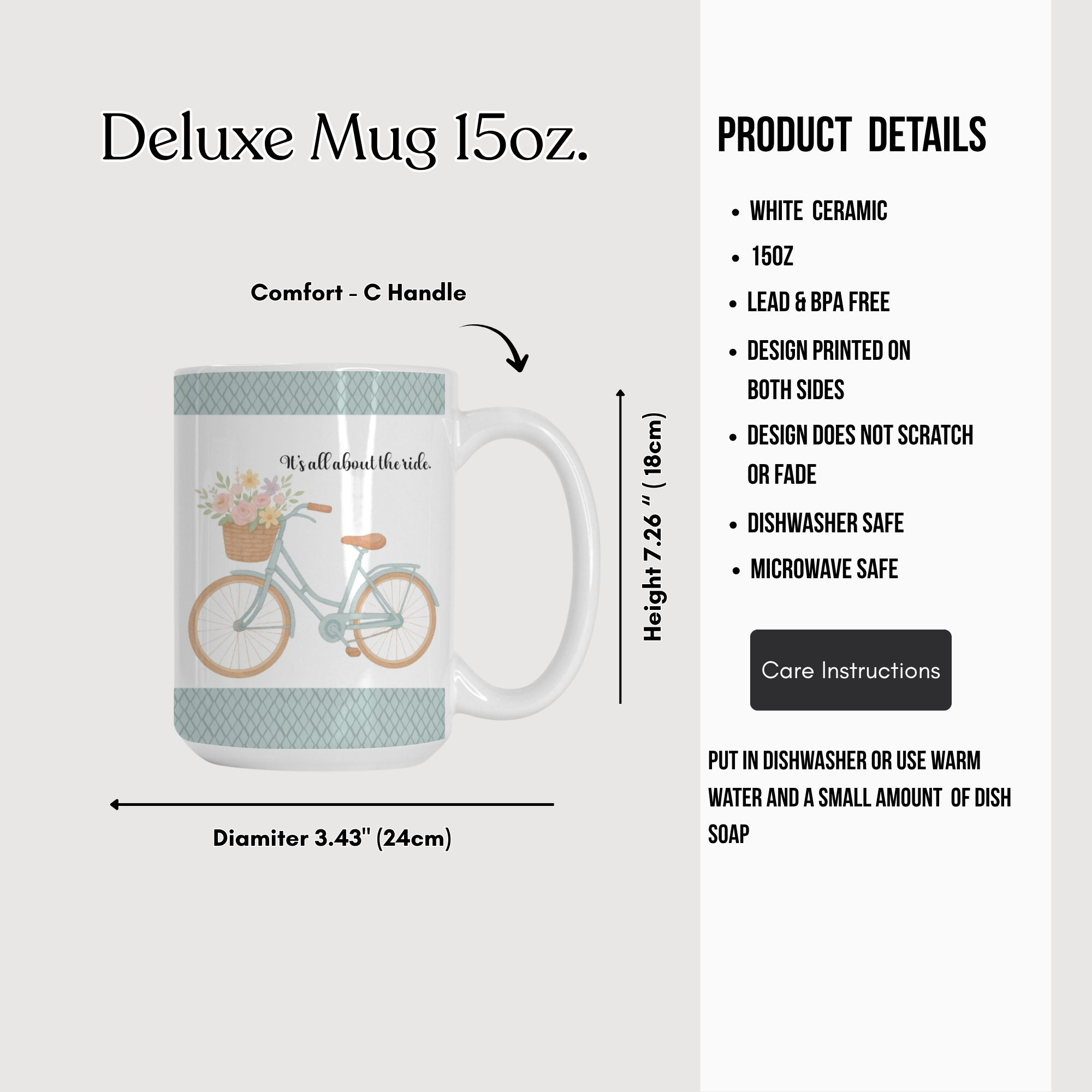 It's All About The Ride Mug Deluxe 15oz.