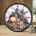Kangaroo Sunset Wall Clock — Australian Wildlife Decor