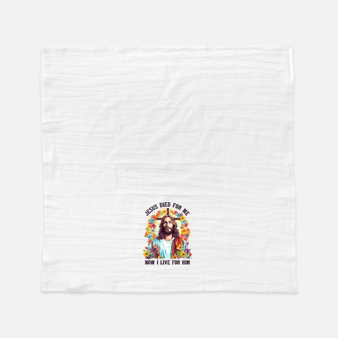 White t-shirt with a colorful graphic and text on a white background