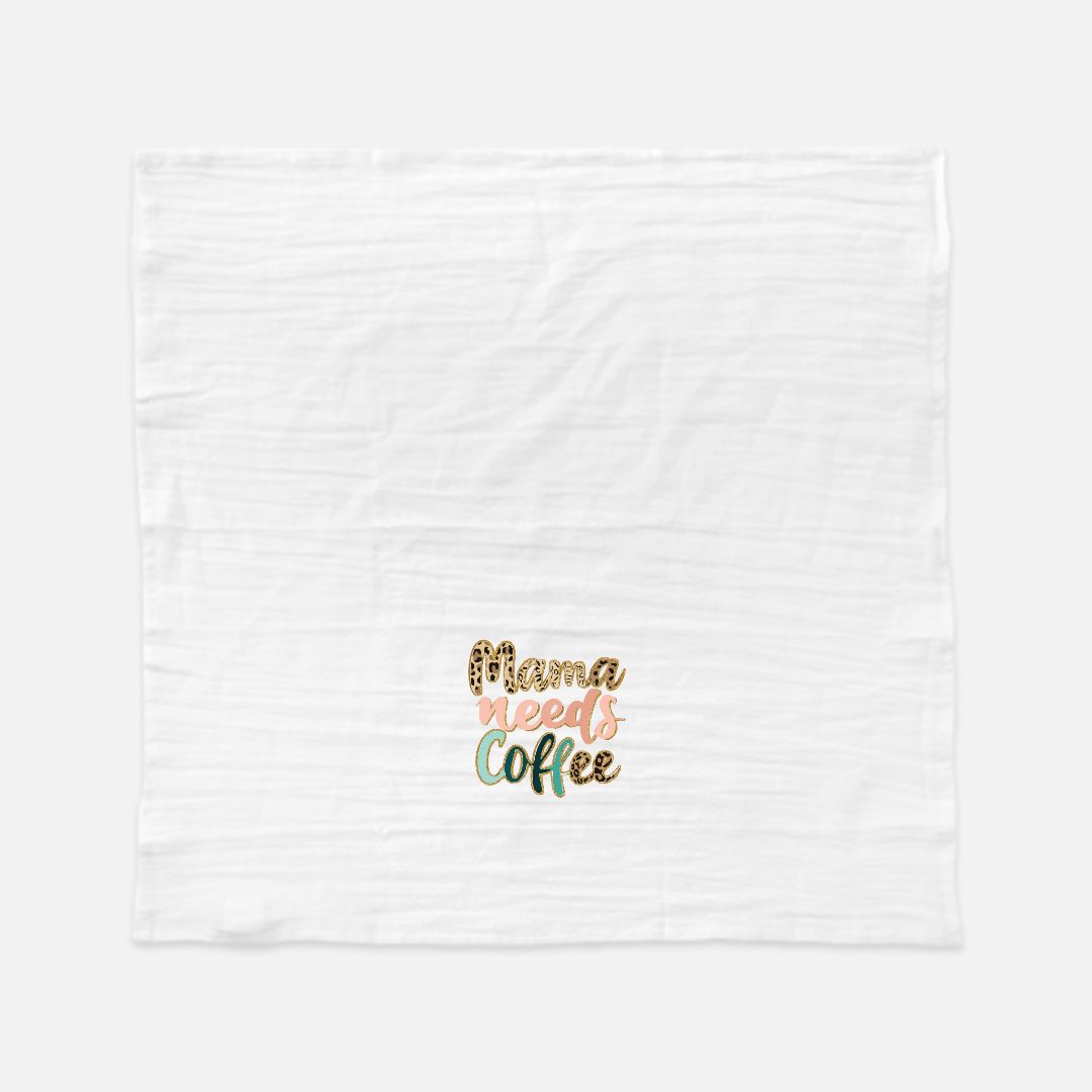 Text 'Mama needs Coffee' on a white background with striped pattern