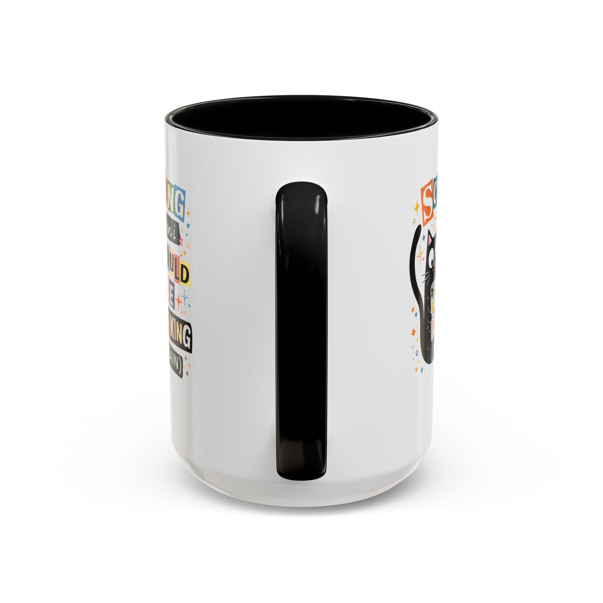 Office Cat Coffee Mug - Scrolling Instead of Working Black Accent 11/15oz