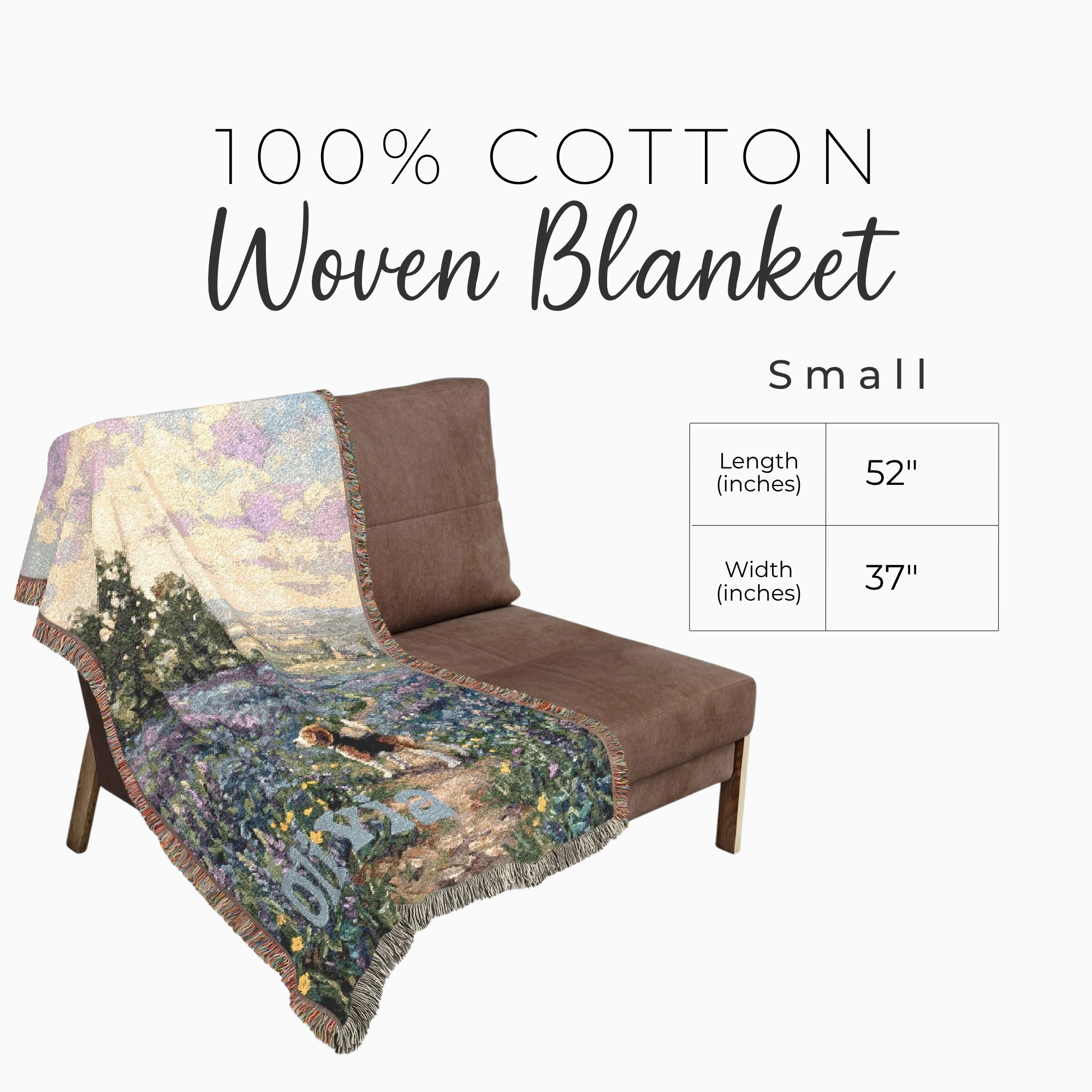 Personalized Beagle In Wildflowers Woven Blanket | Dog Tapestry Throw