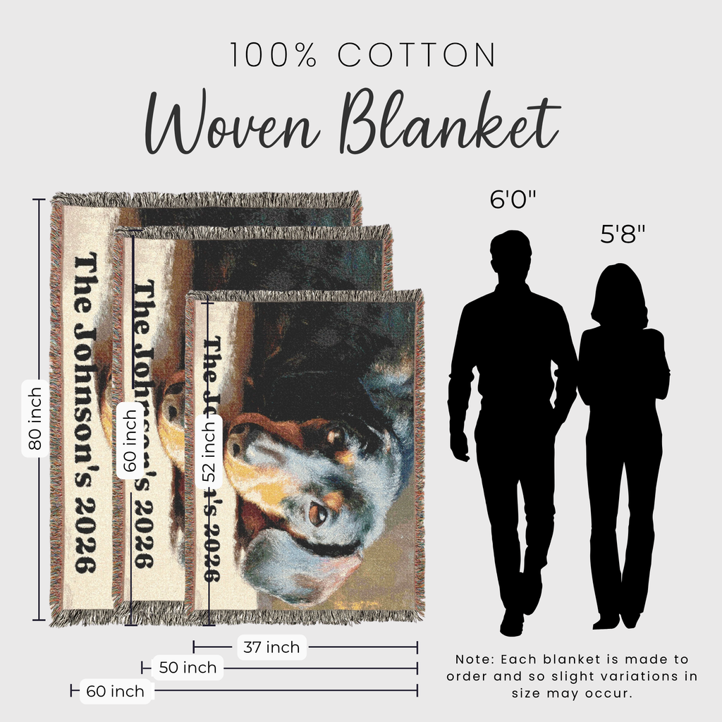 Personalized Dachshund Woven Blanket  Custom Name & Year