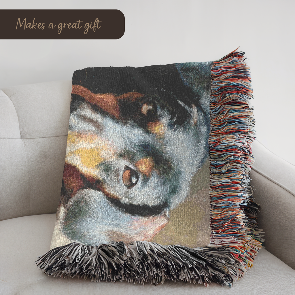 Personalized Dachshund Woven Blanket  Custom Name & Year