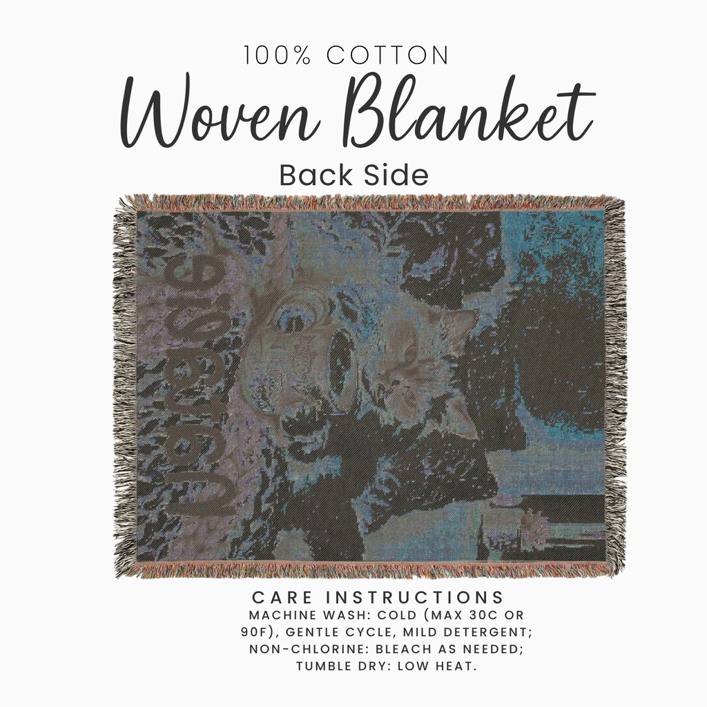 Personalized Cozy Siamese Cat & Coffee Woven Blanket Throw Tapestry