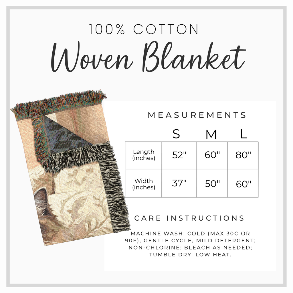 Personalized Cozy Siamese Cat & Coffee Woven Blanket Throw Tapestry