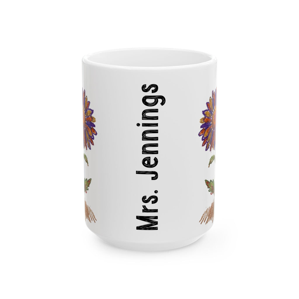 Personalized Floral Caterpillar Teacher Mug