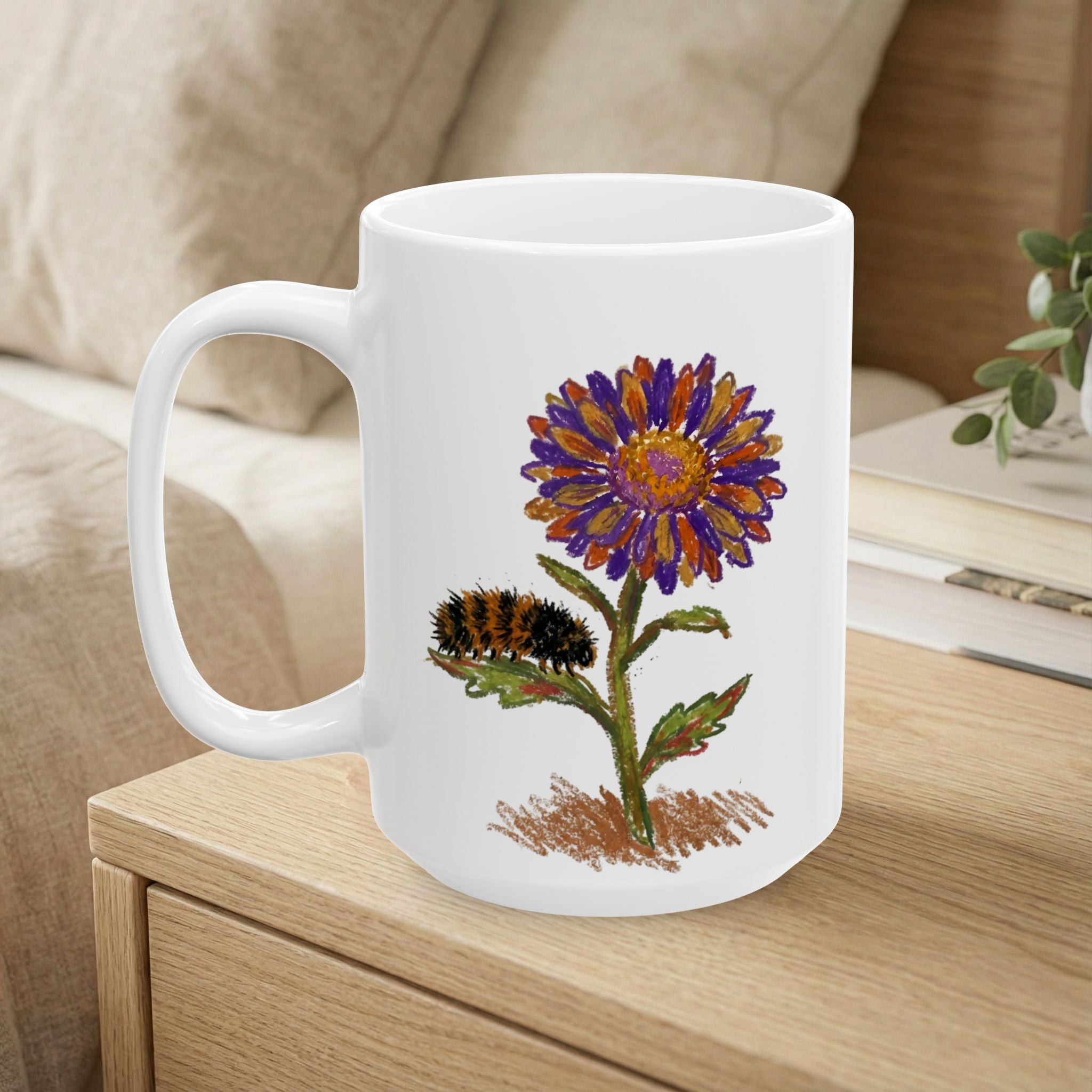 Personalized Floral Caterpillar Teacher Mug