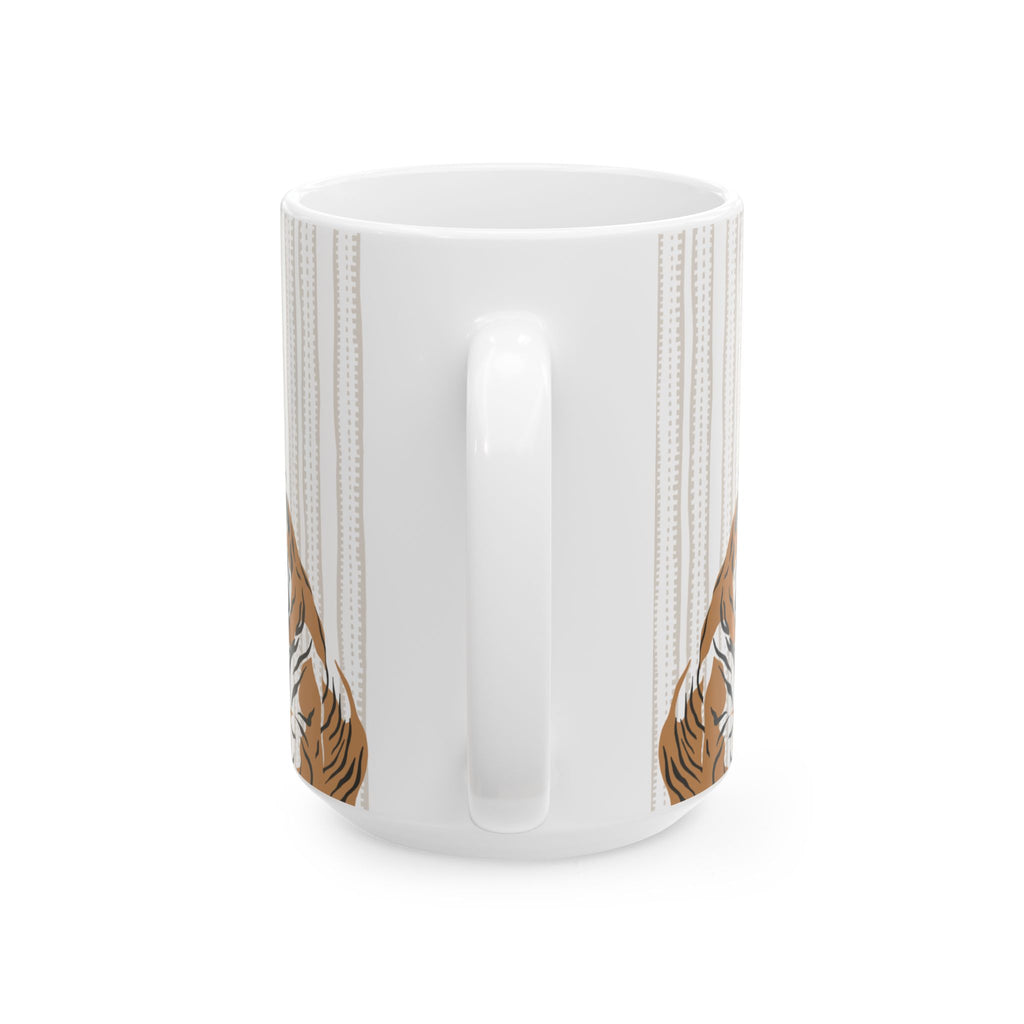 Personalized Tiger Name Ceramic Mug — Custom Safari Coffee Cup (11oz & 15oz)