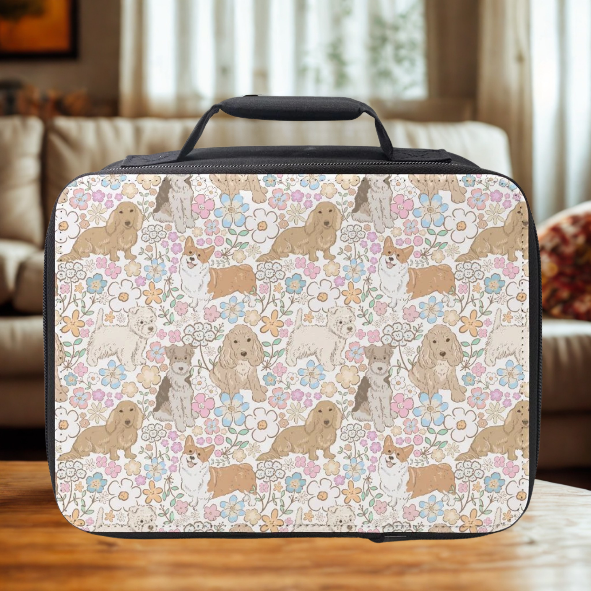Popular Puppy Dog Pattern Insulated Lunch Bag