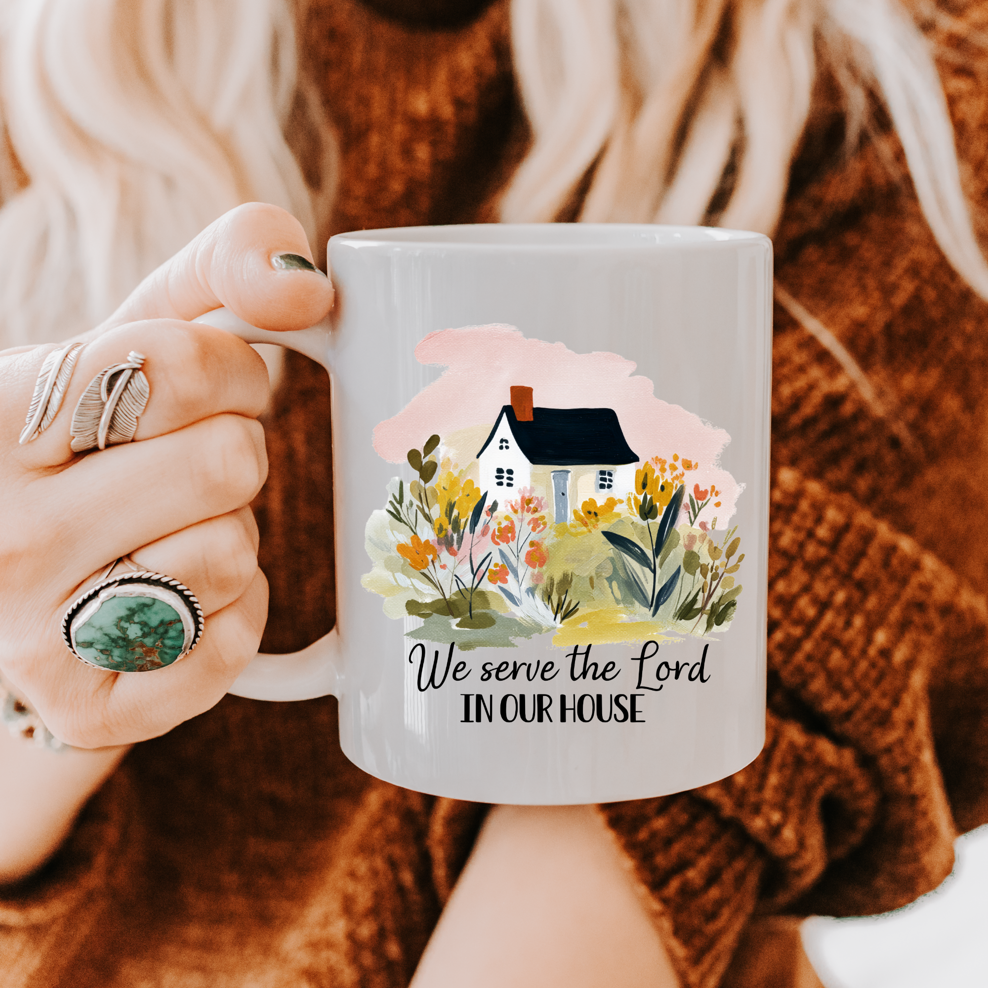Watercolor Cottage Christian Quote Mug 11oz & 15oz