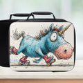  insulated lunch bag with a unicorn design on a white background