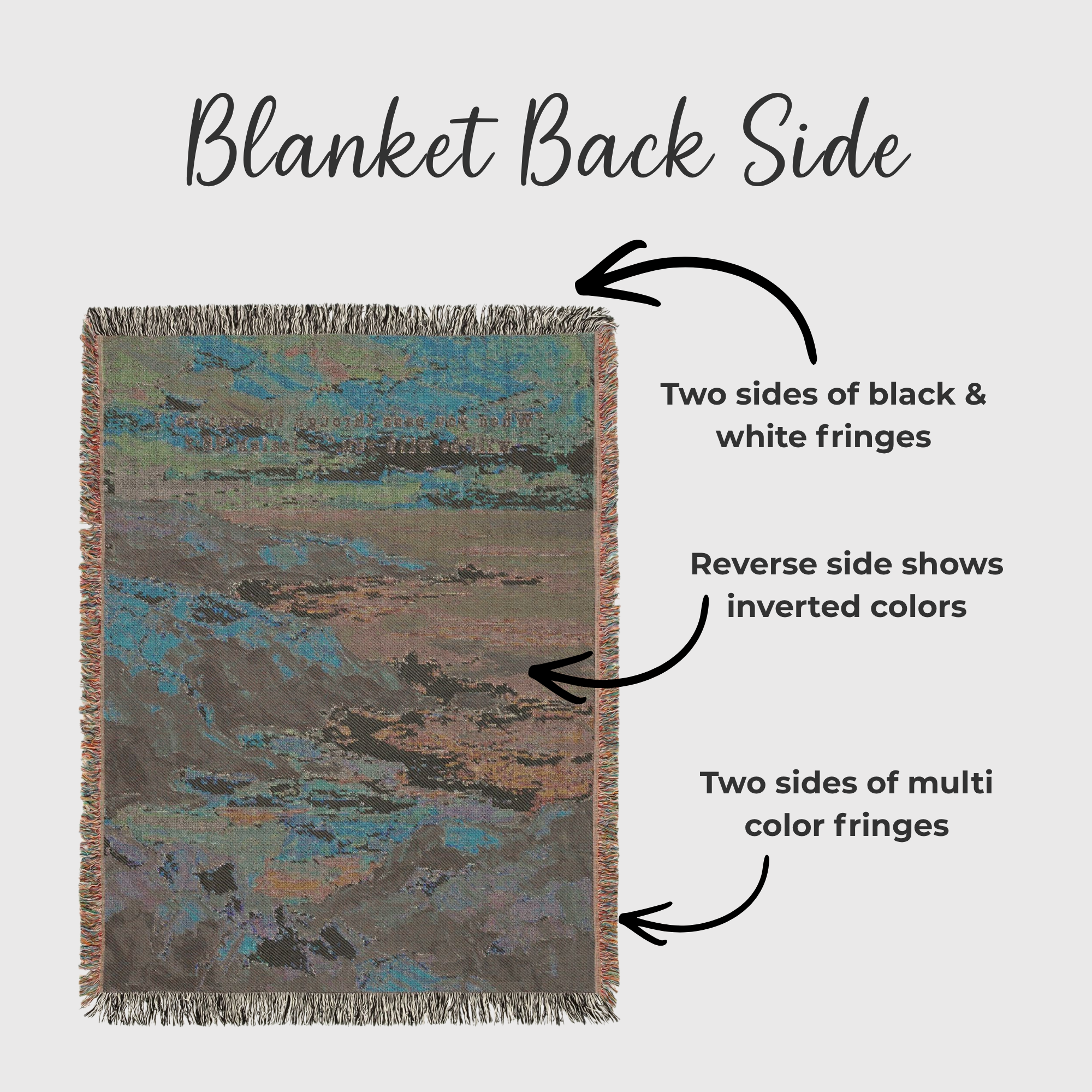 Ocean Cliff Woven Blanket - Scenic Coastal Scripture Throw for Home Decor