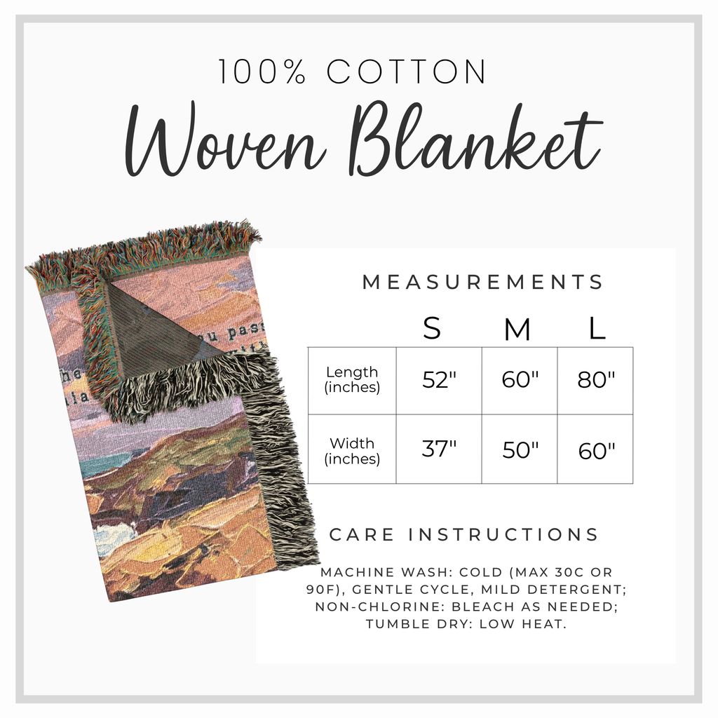 Ocean Cliff Woven Blanket - Scenic Coastal Scripture Throw for Home Decor