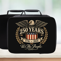 Black lunch bag with '250 Years 1776-2026 We The People' design featuring an eagle and American flag.
