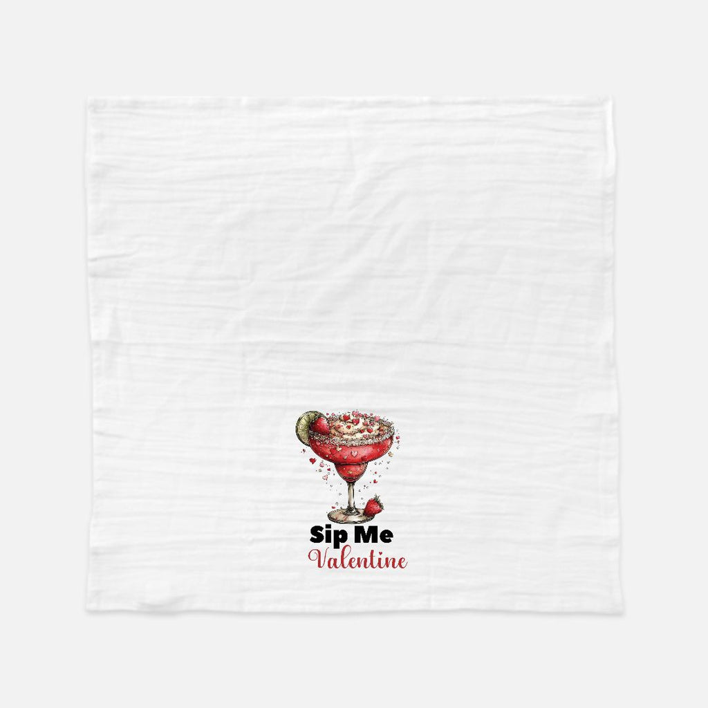 Valentine-themed cocktail graphic with 'Sip Me Valentine' text on a white background