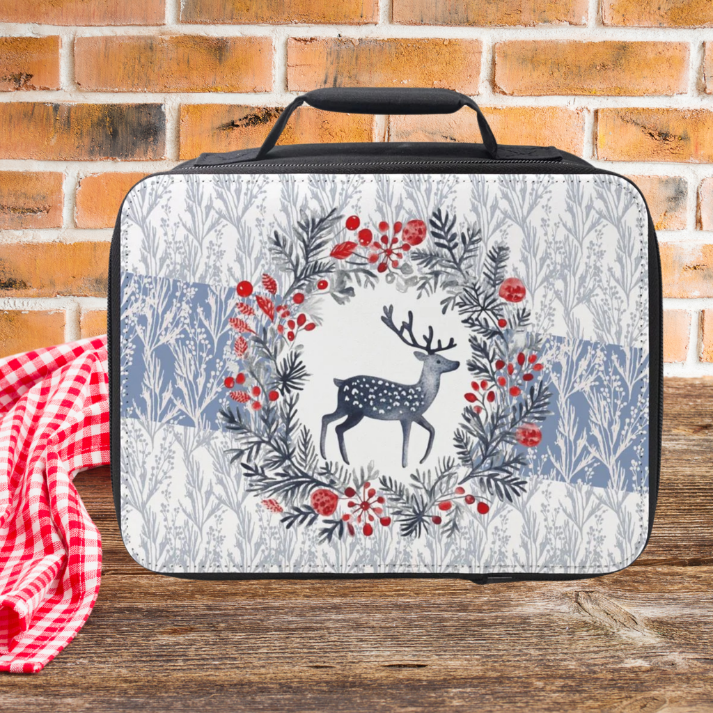 Reindeer Wreath Insulated Lunch Bag – Snowberry Woods Christmas
