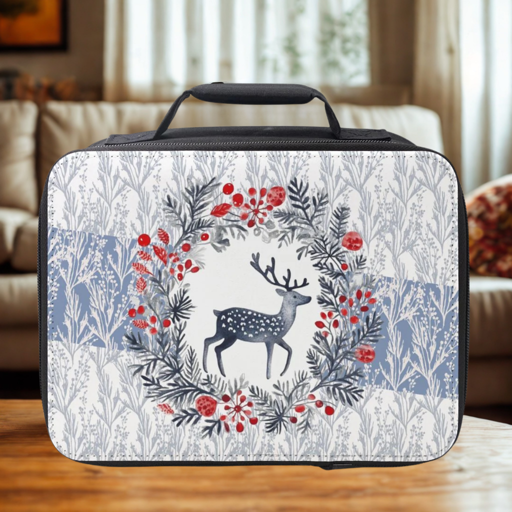 Reindeer Wreath Insulated Lunch Bag – Snowberry Woods Christmas