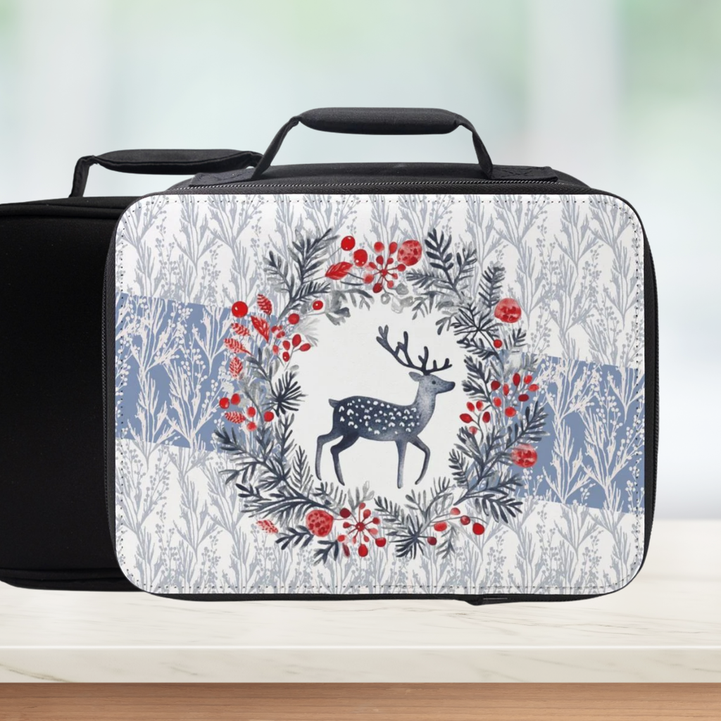 Reindeer Wreath Insulated Lunch Bag – Snowberry Woods Christmas