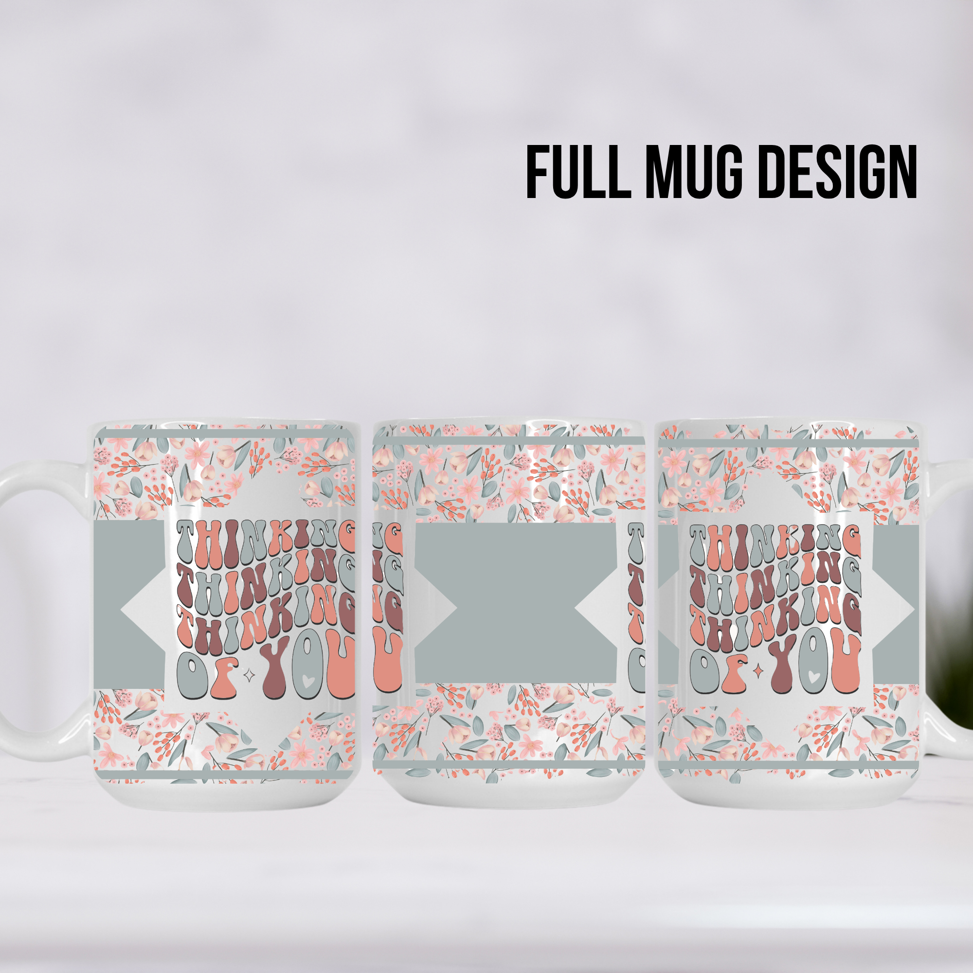 Thinking of You Patten Ceramic Mug - Perfect Coffee Lover Gift