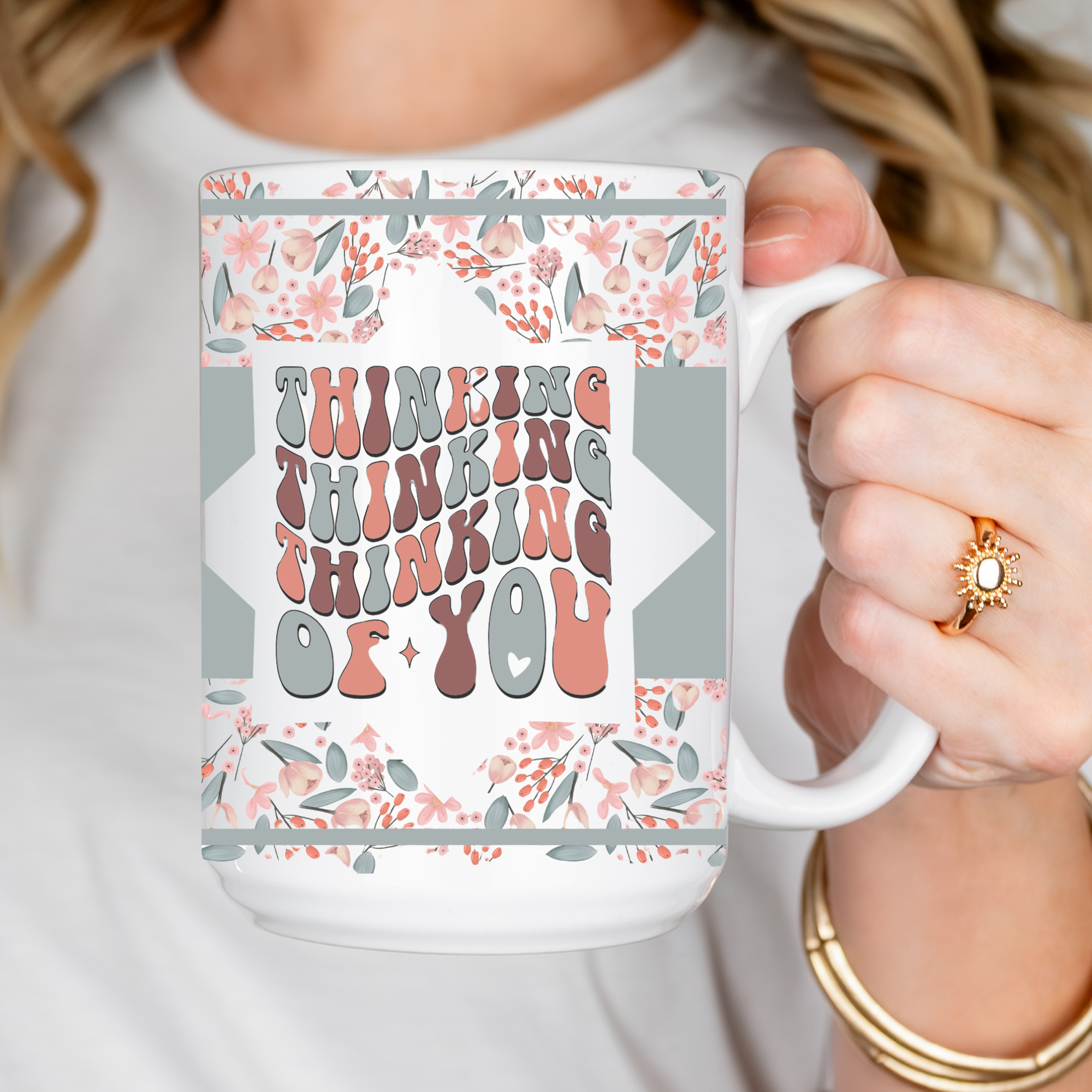 Thinking of You Patten Ceramic Mug - Perfect Coffee Lover Gift