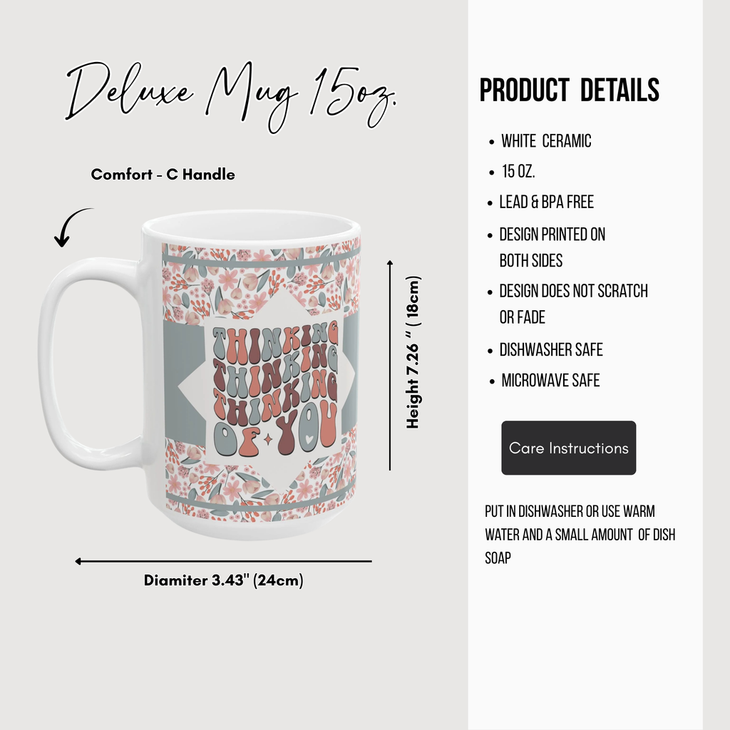 Thinking of You Patten Ceramic Mug - Perfect Coffee Lover Gift