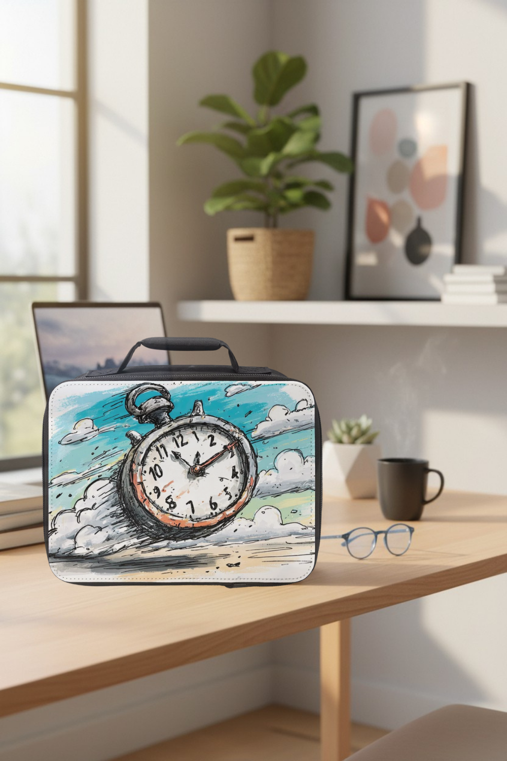 Time Flies Lunch Bag - Cartoon Art Lunchbox