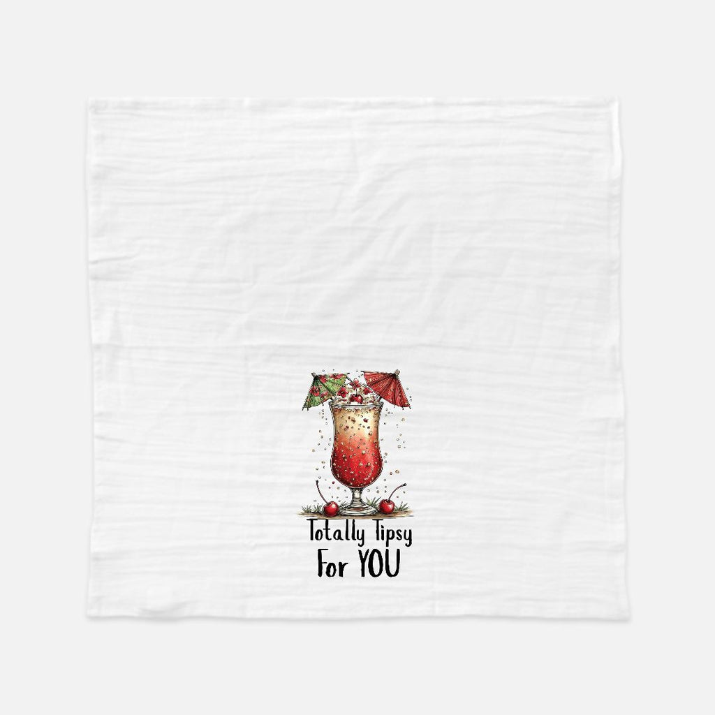 Mug with a red cocktail design and 'Totally Tipsy For YOU' text on a white background