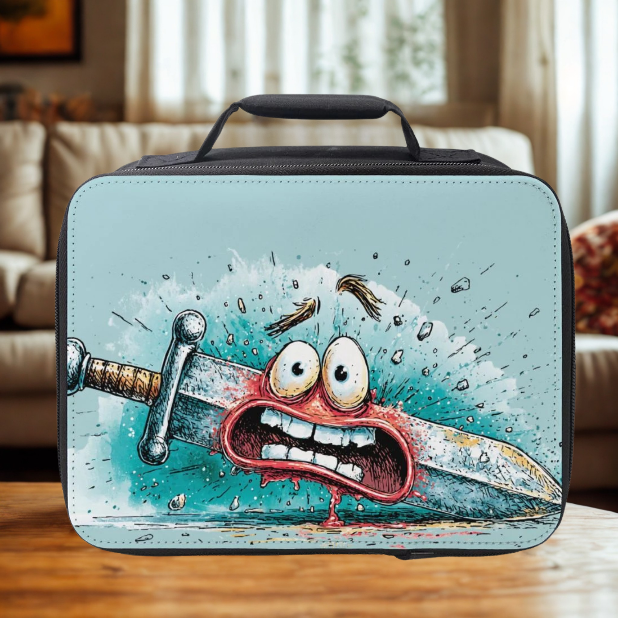 The Traumatized Sword Lunch Bag - Cartoon Art Lunchbox