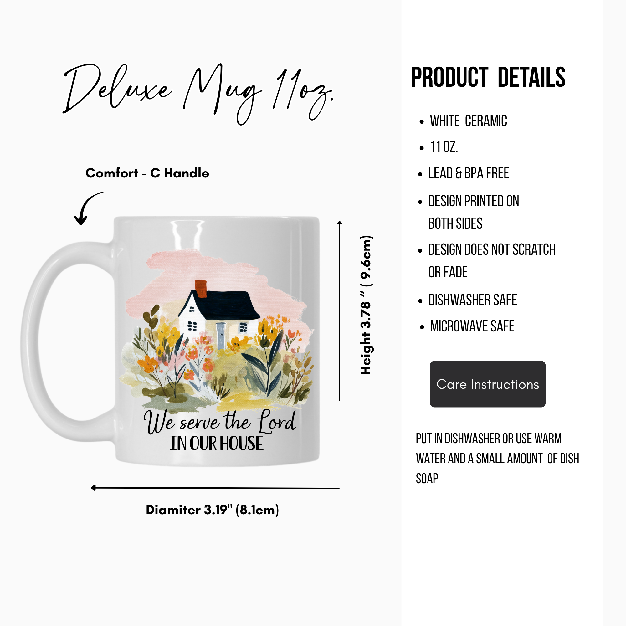Watercolor Cottage Christian Quote Mug 11oz & 15oz