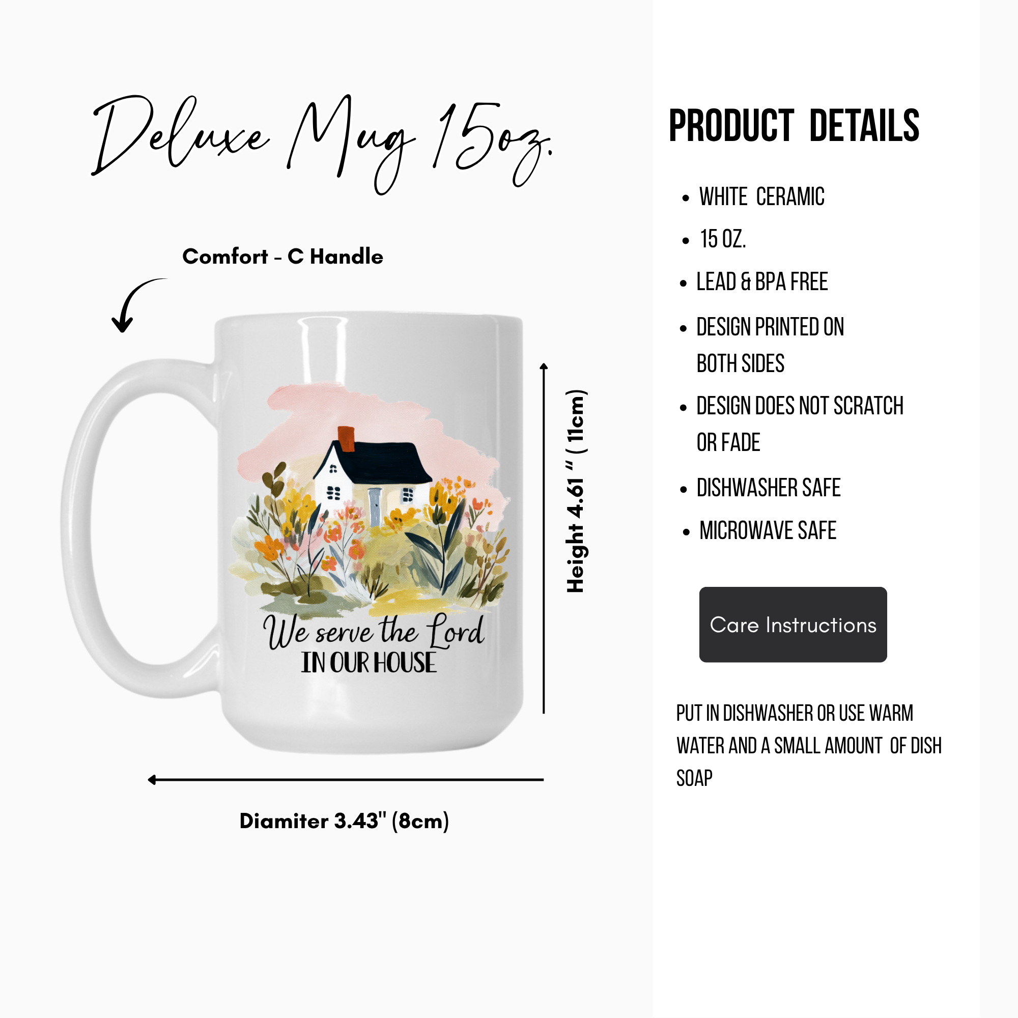 Watercolor Cottage Christian Quote Mug 11oz & 15oz