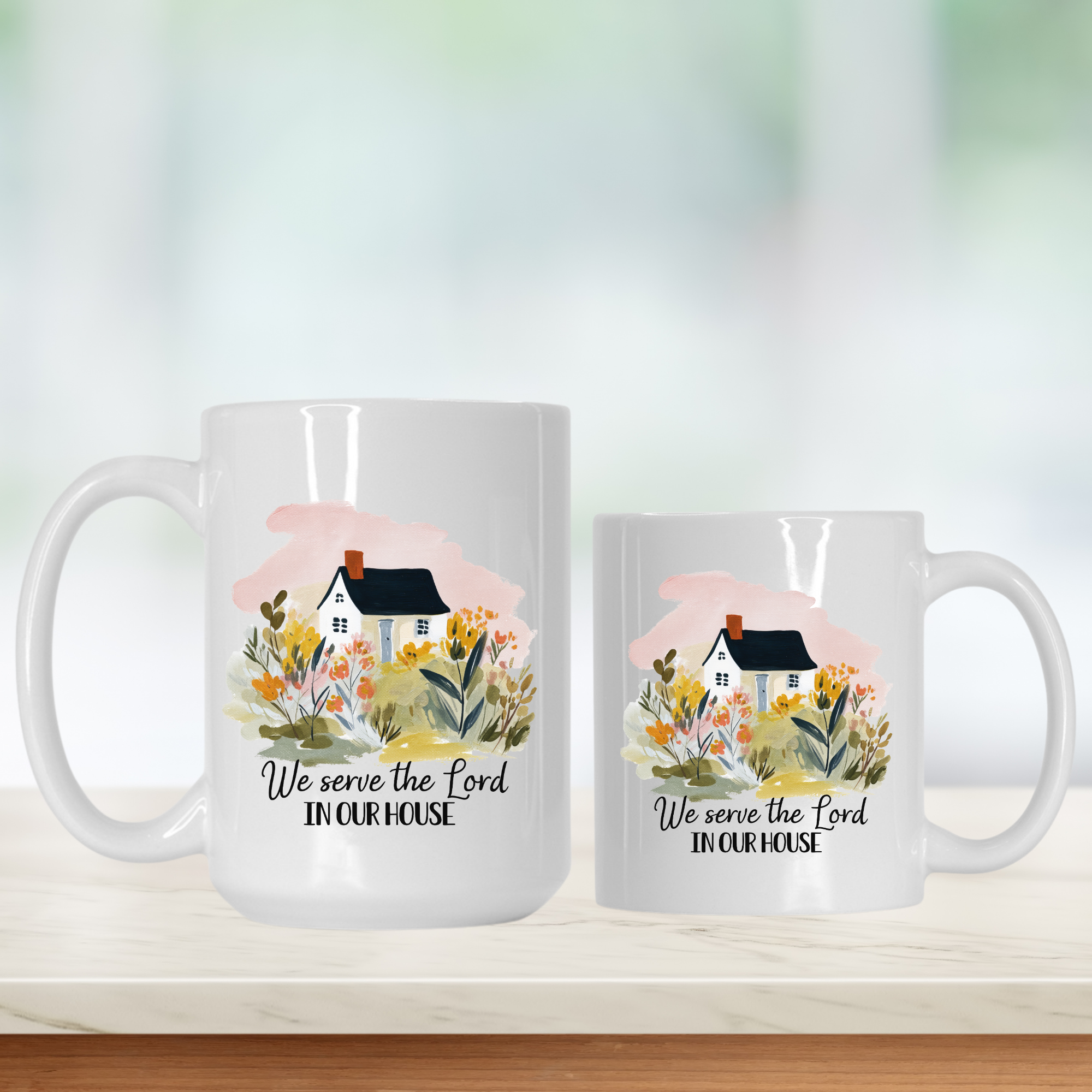 Watercolor Cottage Christian Quote Mug 11oz & 15oz