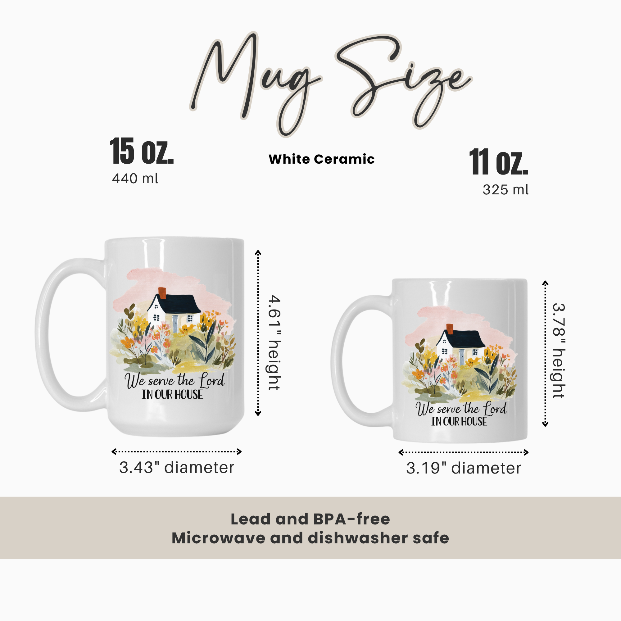 Watercolor Cottage Christian Quote Mug 11oz & 15oz