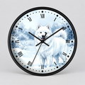 Watercolor Samoyed Wall Clock — Winter Dog Home Decor